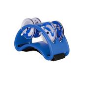 2 unidades de campanas pedal, instrumentos musicales percusión pie, panderetas únicas for adultos, acero inoxidable, for niños para Acompañamiento(Blue)
