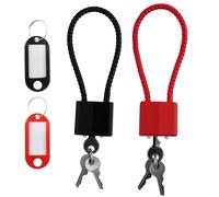 2 unidades de candado de cable con llave, candado resistente con barra larga, candados con llave para maleta, puerta, bicicleta, gimnasio, taquilla, con 2 tarjetas de llave