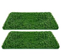 2 unidades de césped artificial para perros, balcón, 58,5 x 46 cm, para perros, de repuesto, lavable, para cachorros, para lluvia o césped, para perros pequeños