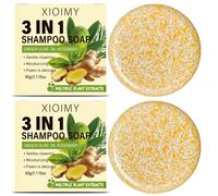 2 unidades de Champú y Jabón de Jengibre Tres en Uno, en Ingredientes de Jengibre, Aceite de Oliva y , Limpia y que el Cabello Sea Más y Flexible, para Todo Tipo de Cabello