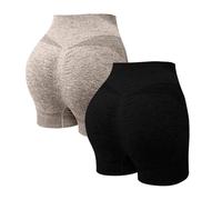2 unidades de ciclismo pantalones cortos deportivos para mujer push up leggings cortos de cintura alta mallas para fitness gimnasio y pantalones cortos sin costuras leggings pantalones de yoga Jogging