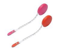 2 unidades de cinta métrica de cuero genuino, 150 cm, cinta métrica de costura de 60 pulgadas, cinta métrica portátil pequeña para medición corporal, medida de costura (rosa, naranja)