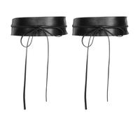 2 unidades de cinturones para mujer, cinturones de cuero para mujer, cinturón ancho negro, cinturón ancho elástico, cinturón envolvente para cintura, cinturón ancho para vestidos de mujer, cinturón de