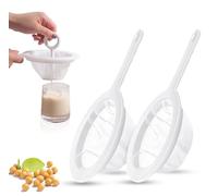 2 unidades de colador fino, malla fina 100/400, colador de cocina de plástico, colador fino con asa, colador de nailon, colador de plástico Multifunk, para el filtrado de zumo de leche de soja y café