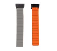 2 unidades de correa de reloj magnética de silicona, correa ajustable para Watch y Mi Watch Lite, accesorios inteligentes y portátiles con cierre magnético suave y cómodo, (gris naranja)