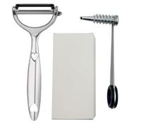 2 unidades de cortador en espiral de acero inoxidable para patatas en espiral, pelador de verduras para calabacines, pepinos, zanahorias, manzanas, utensilios de cocina para platos creativos