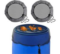 2 unidades de depósito de agua de lluvia, red con cordón ajustable, red de protección, barril de lluvia ajustable, protección contra hojas, mosquitos y larvas de mosquitos (83 cm de diámetro)