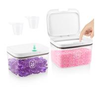 2 unidades de detergente con cucharas,Contenedor de detergente en polvo 2.8L,Contenedor de detergente en polvo con tapa hermética y cierre a presión,Caja de detergente multiusos para comida para gatos