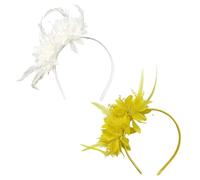 2 Unidades De Diademas De Flores, Diademas De Plumas De Flores Artificiales, Diademas Retro, Diademas De Novia, Adecuadas Para Bailes, Fiestas De Té, Bodas