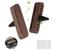 2 unidades de difusor de coche, difusor de madera para aceites esenciales con 8 almohadillas de relleno, ambientador de coche para interior de coche, difusor de aire para más diversión y placer de