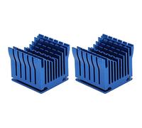 2 unidades de disipador de calor de aluminio para la placa base de la impresora 3D, kit universal de disipadores de calor de aluminio con superficie anodizada, diseño multi ranura (Azul)