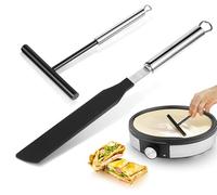 2 unidades de distribuidor de crepes de acero inoxidable para crepes, distribuidores de masa para crepes, accesorios deslizantes, distribuidores de masa en forma de T para crepes, acero inoxidable
