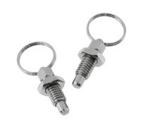 2 unidades de empuje de resorte con anillo de tracción, pasador de seguridad de acero inoxidable, perno de bloqueo retráctil para instalaciones industriales (M8)