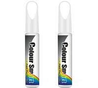 2 unidades de esmalte para coche, bolígrafo reparador de arañazos para coche, diseño de doble cepillo y pulverizador, combinación precisa de colores, blanco