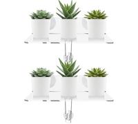 2 unidades de estantes para plantas para ventanas, estantes de acrílico transparente para plantas, soporte para plantas de pared de ventana, estante de pared de plástico transparente, estante