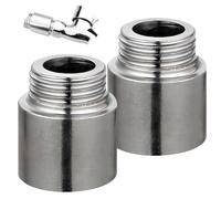 2 unidades de extensión de grifo de 3/4 pulgadas x 20 mm, 3/4 pulgadas IG x 3/4 AG, DN20 extensión de rosca, 20 mm de acero inoxidable, extensión de conexión para calefacción y agua potable