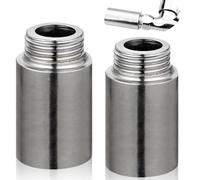 2 unidades de extensión de grifo de 3/4 pulgadas x 80 mm, 3/4 pulgadas IG x 3/4 AG, DN20 extensión de rosca de 80 mm de acero inoxidable, extensión de conexión para instalación de calefacción y agua