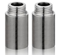 2 unidades de extensión de grifo de 3/4 pulgadas x 90 mm, 3/4 pulgadas IG x 3/4 AG, DN20 extensión de rosca, 90 mm de acero inoxidable, extensión de conexión para instalación de calefacción y agua