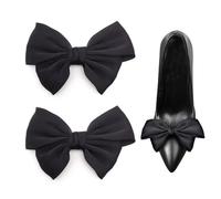 2 unidades de flores para zapatos con lazo negro, hebillas de zapatos, hebillas de ojales, accesorios para zapatos, clips desmontables, clips para zapatos de acero inoxidable, clips para zapatos de