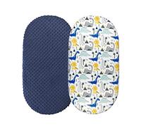 2 unidades de hojas de moisés para bebé recién nacido, sábanas para cuna, se adapta a cochecitos ovalados rectangulares, almohadillas para moisés, diseño de lunares, juego de sábanas bajeras para
