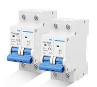 2 unidades de interruptor de separación CC sistema PV, 1000 V 32 A, 2 pines, protección solar, interruptor de aire de protección de 35 mm, montaje en carril