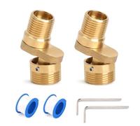 2 unidades de latón S conector excéntrico 1/2 a 3/4, giratorio 360°, conector S para grifos de pared, adaptador retráctil, grifo de ducha, para baño, cocina