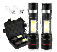 2 unidades de linterna LED: 2000 lúmenes Mini linternas, camping linterna de mano con 5 modos, linterna superbrillante USB recargable, portátil y IPX5 resistente al agua para camping, senderismo,