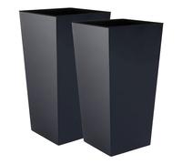 2 unidades de maceta alta urbi 49 litros, de plástico, 32,5 x 32,5 x 61 cm antracita