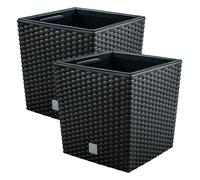 2 unidades de maceta rato 64 litros con cubilete para plantar en color antracita 40 x 40 x 41 cm.