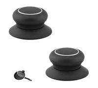 2 unidades de mango negro con tornillos, piezas de repuesto para tapa, mango de tapa de olla, pomo de repuesto universal para tapa de olla, tapa de sartén y ollas AMC, pomo de tapa resistente al calor