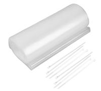 2 unidades de mangueras para canalones, 20 cm x 10 m, con 8 bridas, manguera para canalones, para el embalaje de tubos de desagüe (transparente)