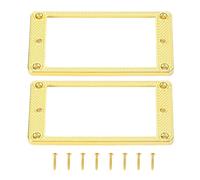 2 unidades de marco para pastillas Humbucker de guitarra eléctrica, anillo de montaje metálico para el mástil y el puente, cubierta de repuesto para guitarras estilo LP con acabado