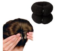 2 unidades de moldes mágicos para hacer moños, rizador de pelo, rizador de pelo (negro)