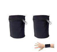2 Unidades de Muñequeras, Bolsa de Muñeca Deportiva con Cremallera Muñequera Deportiva Absorbente Billetera de Muñeca para Llaves Accesorios de Entrenamiento para Baloncesto Correr Tenis