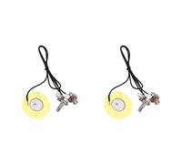 2 unidades de pastilla de metal de 50 mm, transductor piezoeléctrico precableado, amplificador para guitarra acústica y ukelele