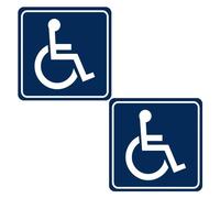 2 unidades de pegatinas para sillas de ruedas de personas con discapacidad, pegatinas para autos accesibles, pegatinas de señalización de paso sin barreras, pegatinas de señal de seguridad (azul)