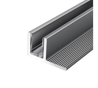 2 unidades de perfil en U de acero inoxidable de 100 cm para mamparas de ducha tipo F/T, banda de fijación empotrada para mamparas de ducha sin marco(F-Type Gray,8mm glass)