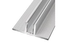 2 unidades de perfil en U profundo de aluminio de 100 cm para mamparas de ducha sin marco, banda de fijación empotrada en el suelo para cristal(T-Type Silver,8mm glass)