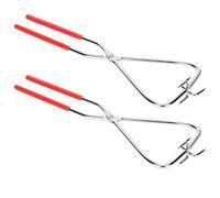 2 unidades de pinzas para inmersión en cerámica, pinzas de acero inoxidable para escultura en arcilla con mango de goma, alicates para aplicación de esmalte para uso en estudio de