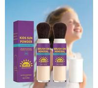 2 unidades de polvo fijador solar mineral, polvo de protección solar para cuero cabelludo, SPF 30 Natural Sunscreen Loose Setting Powder con pincel, polvo facial ligero regulador de sebo, todos los