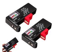 2 unidades de probador de batería BT-168, dispositivo universal de prueba de batería para pilas AA AAA C D 9 V 1,5 V, comprobador de batería analógico compacto para pilas estándar y recargables, fácil