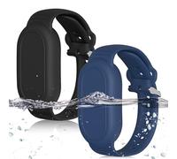 2 unidades de pulsera de silicona para Samsung Galaxy SmartTag2 (2023), dispositivo de pérdida flexible y resistente a los golpes para Galaxy SmartTag 2, localizador de pérdida, color negro y azul