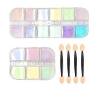 2 unidades de purpurina para decoración de uñas con 4 lápices de uñas, polvo de uñas con purpurina y purpurina para decoración de uñas DIY