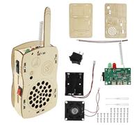 2 unidades de radio de madera, kit de construcción de altavoz, walkie talkies toy de 650 pies, área de comunicación, kit de altavoces para niños, experimento de ciencia, combinación, entretenimiento y