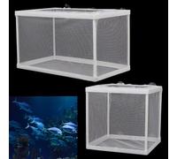 2 unidades de red de aislamiento para tanque de peces, caja de aislamiento para acuario, red de aislamiento con ventosa, red de incubación de incubadoras, caja de cría, caja de cría