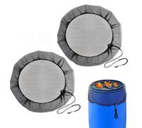 2 Unidades de Red para Barriles de Lluvia, Red Protectora para Barril de Lluvia, Ø 95cm, Cordón Ajustable Red Protectora para Barriles, Protección contra Insectos de Hojas