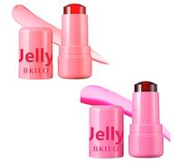 2 unidades de rubor de gelatina de leche 3 en 1 para ojos, mejillas y labios, duradero y construible con ácido hialurónico y aloe, ligero, transpirable, juego de maquillaje para niñas y mujeres