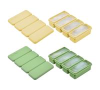 2 Unidades de Silicona Congelador con Tapa Apilable Cubitera Grande para Whisky Cócteles, Forma de Cubo de Hielo Rectangular de Silicona para Sopa, Caldo, Salsa, Cubitos de Hielo