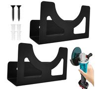 2 unidades de soporte para amoladora angular, soporte de pared con tornillos de fijación, amoladora angular multifuncional, soporte de pared universal para garaje, espacio de hobby,