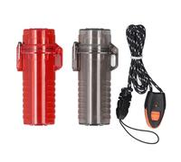2 unidades de tubo de almacenamiento de bolsillo a prueba de agua de plástico para acampar, contenedor organizador portátil para viajes al aire libre, senderismo, aventura, diseño (Negro+Rojo)